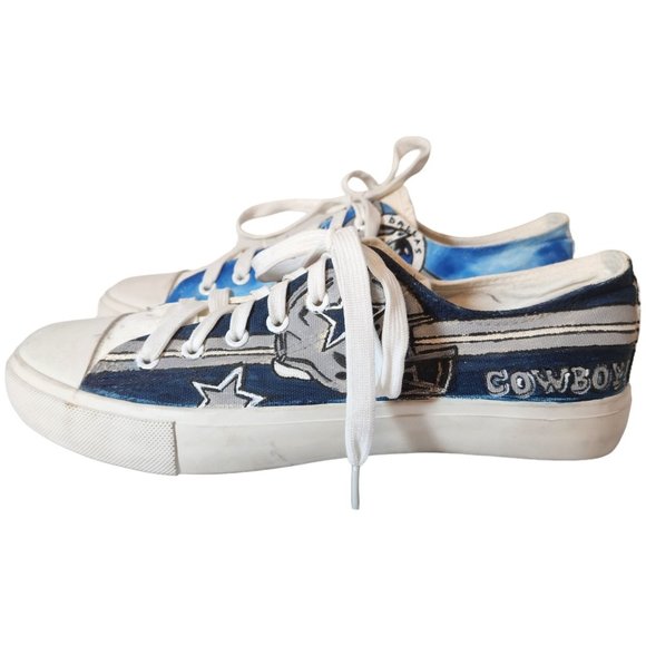 DALLAS MAVS Texas Rangers DALLAS COWBOYS Dallas Stars Custom Sneakers OOAK - Picture 12 of 15